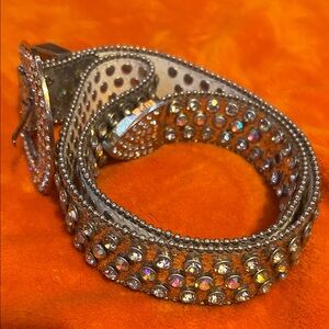 Elegant Silver Rhinestone Women's Belt